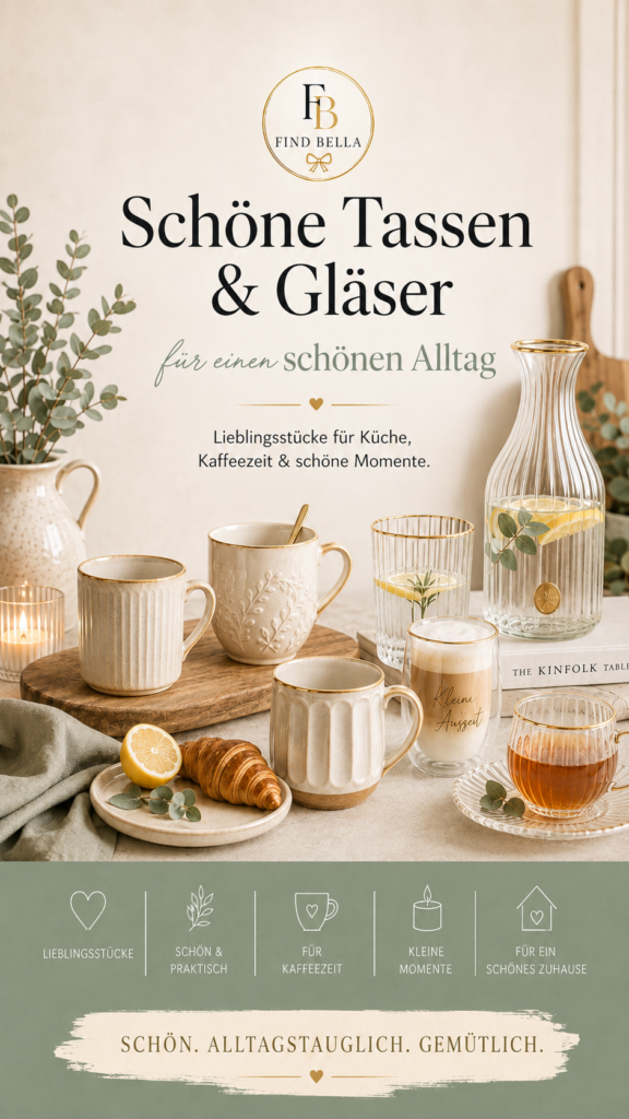 Schöne Tassen und Gläser für einen stilvollen Alltag – Findbella